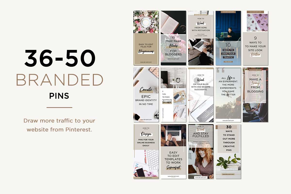 50 Easy to edit Pinterest Templates Bundle for Photoshop ( Read ...